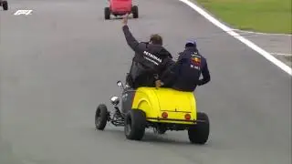 Max, Yuki and George sending it in Brazil's driver parade
