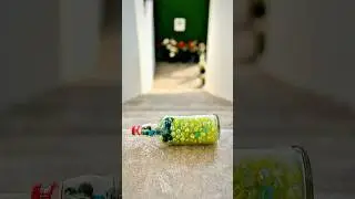 Loud Marble Explosion 💥 Yellow Bottle Burst ASMR 🎧 #asmr #satisfying #trending #shorts