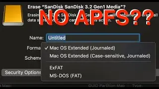 No APFS? on Format SSD?