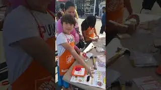 Toy wood crafting a Nice family day at Home Depot workshop 