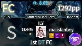 8.65⭐ malisfanboy | Panda Eyes - ILY [Fanteer's Final Level] +HDDTRX 98.44% (#1 1,292pp FC) -osu!