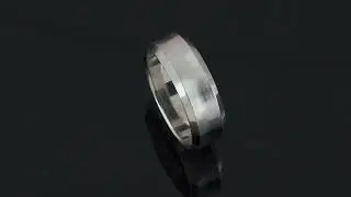 A 7mm Concave Mens Wedding Band in a Brush Finish