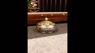 Dragon And Phoenix Copper Cone Incense Burner