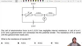 ON19 P12 Q37 Galvanometer with Potential Divider | CAIE A Level 9702 Physics