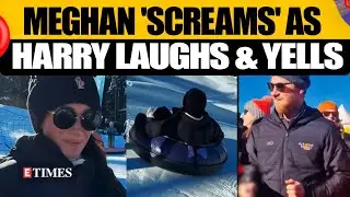 Harry 'PUSHES' Meghan Down The Hill; Snowy Showdown In Canada | Watch Video