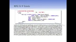 SQL IF EXISTS in IBM i RPG Language