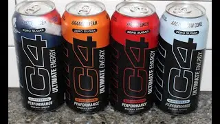C4 Ultimate Energy Drink: Freedom Ice, Orange Cream, Fruit Punch & Arctic Snow Cone Review