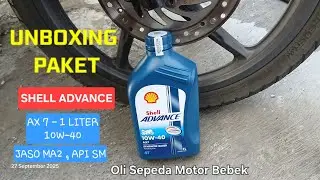 UNBOXING Paket | Oli Motor Shell Advance AX7 10W-40 1Ltr | Oli Shell API SM JASO MA2 Synthetic Based