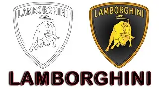 Lamborghini Logo Drawing | How to Draw a Lamborghini Symbol Step by Step | Easy Logo Sketch