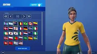 Fortnite all countries and colors for poised playmaker (soccer skin)