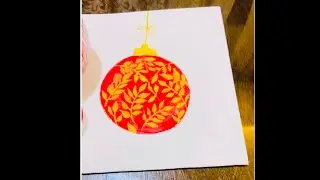 Easy watercolor (Ornament) Christmas Card Design 🪩🎄❤️