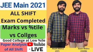 Marks vs Percentile in Jee Mains 2021 , JEE Mains 2021 Percentile Vs College, JEE Main Cutoff , #JEE