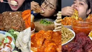 MUKBANGERS SPICE, FOODIE DARLING, MADDY ASMR || ASMR STREET FOOD 《CHICKEN, NOODLES》 COMPILATION 