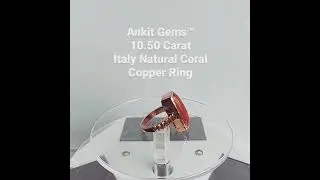 10.50 Carat Italy Red Coral studded Copper Ring