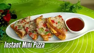 5-Minute Bread Pizza Hack! #breadpizzarecipe #instantpizza #minipizza #snacks #quickrecipe