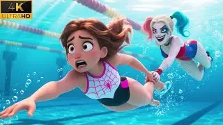 Swimming Competition Drama Explodes! Harley Quinn&rsquo;s Underwater Plot Exposed! | SpiderMan Drama #ai