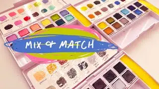 Chill and chatty swatching | Unboxing Derwent Pastel Paint Pan Set + Creating custom colour palettes