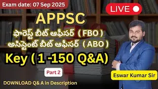 APPSC FBO & ABO Answer Key 2025 | Forest Beat Officer & Assistant Beat Officer Exam  by ESWAR Sir-2