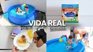 VLOG DO FIM DE SEMANA: Montamos nossa Piscina da Shopee, baby de férias & vida real
