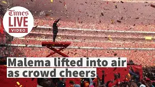 Julius Malema lifted into air in front of thousands during 10th anniversary rally