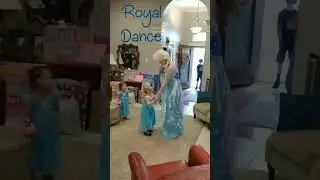 houston princess party character ice princess Elsa dances with little princess at a birthday event