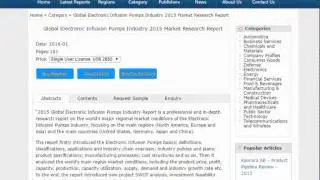 Global Electronic Infusion Pumps Industry 2015 Market Research Report