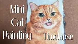 Mini Cat Painting | ACEO | Timelapse 