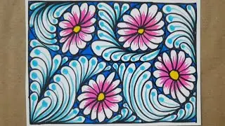 Beginner Friendly Zentangle Pattern | Merifuntimehobby