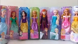 ASMR Most Popular Disney Princess Mattel Dolls   lots of colorful rainbow Dresses   unpacking toys 1