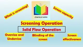 Screening Operation | Solid Flow Operation @chemicaladda #chemicalengineering #fluidflow