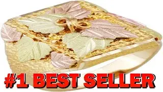 Men's Square Multiple Leaf Ring 10k Yellow Gold 12k Green and Rose - B073CJG4PX