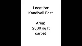 Hospital Space Kandivali east on lease 2000 carpet area with equipment call 8169425495