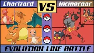 CHARIZARD vs. INCINEROAR! Starter Evolution Line Battle (Pok&eacute;mon Sun/Moon)