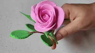 ক্লে দিয়ে গোলাপ ফুল বানানো। How To Make Rose Flower With Clay। Easy Tutorial।