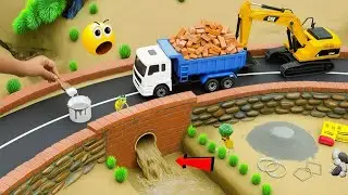 Diy tractor build mini concrete  bridge for truck safety @Diycreativetractor 
