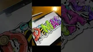 STICKER NAME DiMAS✨🌼🌸 #shorts #drawing #graffiti #art #satisfying #artist