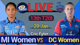 🔴LIVE WPL: MI Women vs DC Women 13rd T20I, WPL 2026 Live Cricket Match Score & Commentary