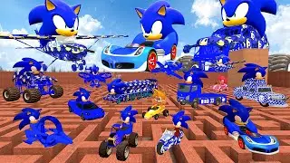 ALL TYPES SONIC CARS PLANE TRAIN MOTORCYCLE HELICOPTER TRUCK BIG MAZE Garry's Mod