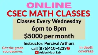 ONLINE CSEC MATH CLASSES: PROVEN TECHNIQUES: SIGN UP NOW!