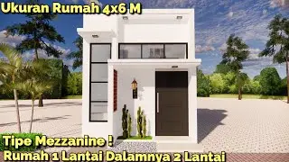 Desain Rumah Mezzanine 4x6 Meter Minimalis Kecil Kecil Cabe Rawit
