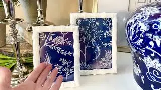 Set of 2 High Gloss Faux Bamboo Photo Frames
