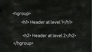 hgroup in HTML5