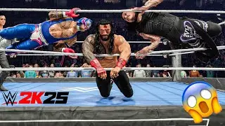 WWE 2K25 - Rey Mysterio and Dominik Mysterio destroys Roman Reigns at Smackdown | Gameplay