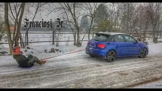 TOWING A SLEDGE WITH MY AUDI S1 SPORTBACK 2017 IN THE SNOW