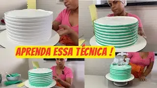APRENDA A TÉCNICA DE FAZER BOLO LISTRADO ( listras finas ) ESPÁTULA Número 1 #bluestar