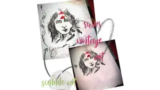 Easy Girl drawing| Scribble art| Scumbling art| Scribble technique