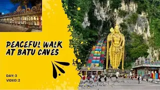 Batu Caves Walking Tour 🇲🇾 | Relaxing Music | Kuala Lumpur’s Iconic Hindu Temple & Colorful Stairs