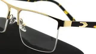 Half Rim Golden Color With Celluloid Police Frame