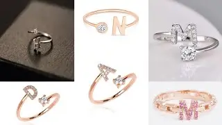Most Beautiful Alphabet Letter Ring 💍 | Single Initial Ring Gorgeous assortment of silver & gold