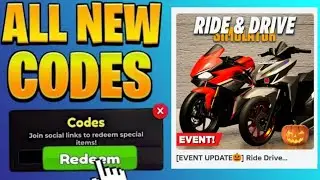 ROBLOX UPDATE! RIDE AND DRIVE SIMULATOR CODES 2025!! | BE QUICKLY | part 347